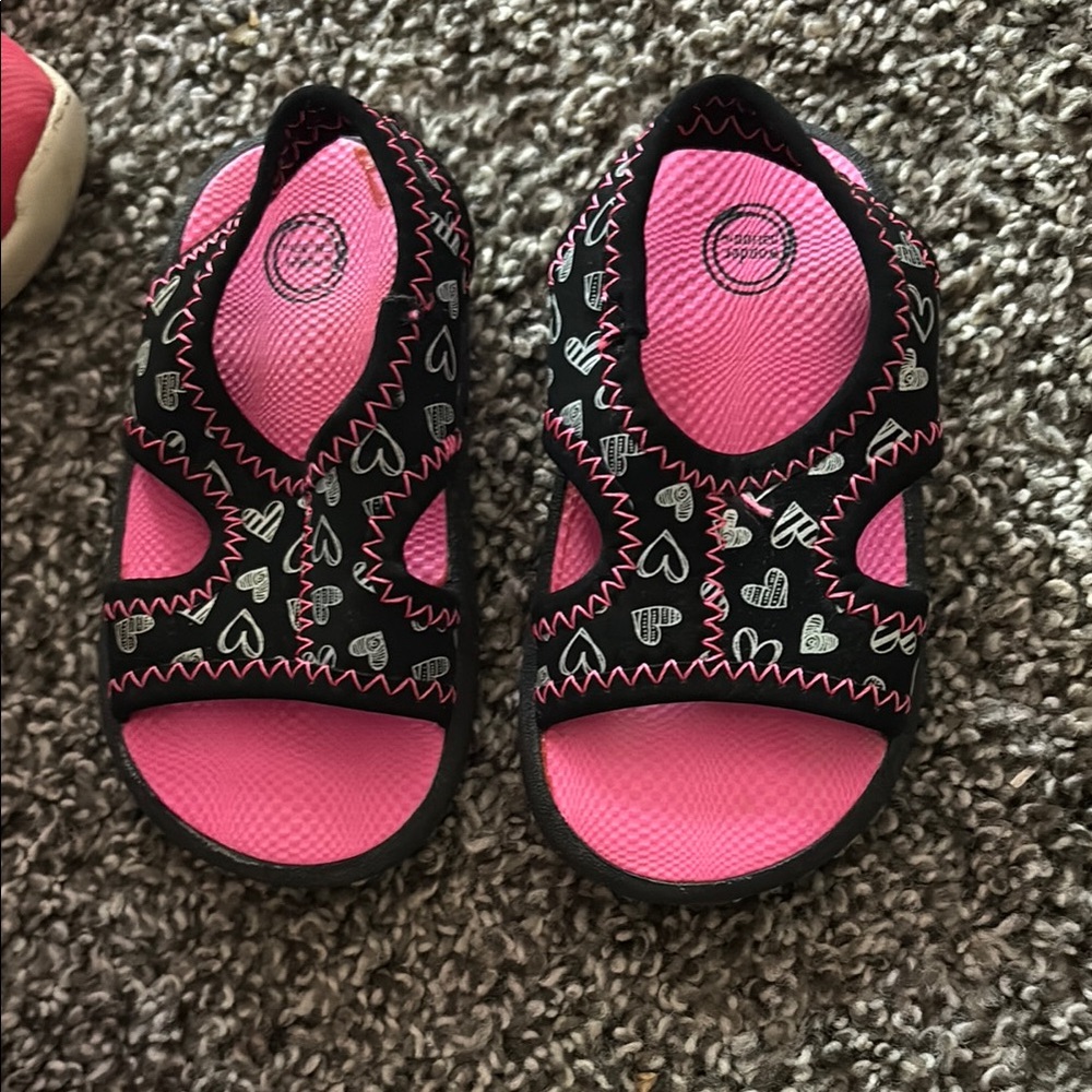 Kids Pink and Black Sandals